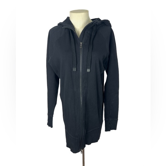 Athleta Jackets & Blazers - Athleta zip up hoodie jacket Longline Black‎ size Small